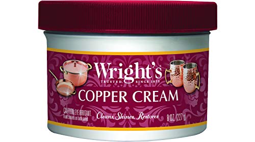 Product Cover Wright's Copper and Brass Cream Cleaner - 8 Ounce - Gently Cleans and Removes Tarnish Without Scratching