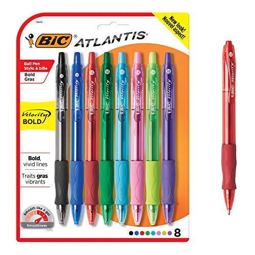 Product Cover BIC Velocity Bold Fashion Retractable Ball Pen, Bold Point (1.6 mm), Assorted, 8-Count