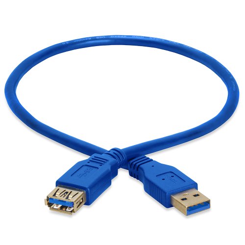 Product Cover Cmple - USB 3.0 A Male to A Female Extension Gold Plated Cable - 1.5FT (Blue)