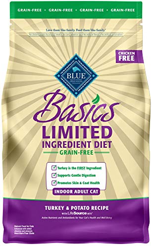 Product Cover Blue Buffalo Basics Turkey & Potato Recipe for Cats Grain Free Dry Cat Food, 5 lb Bag