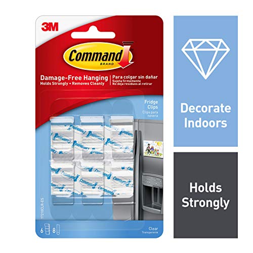 Product Cover Command Fridge Clips, Clear, 6-Clips (17210CLR)