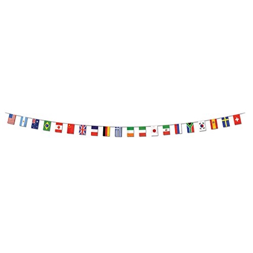 Product Cover Beistle 57738 Party Supplies, International Flag Pennant Banner, Multicolor