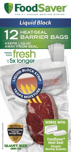 Product Cover FoodSaver 1-Quart Liquid Block Heat-Seal Bags, 12 Count - FSFSBFLB216-000