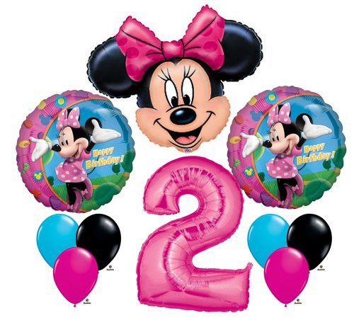 Product Cover Minnie Mouse #2 2nd Second Happy Birthday Balloon Party Set Mylar Latex Disney by Anagram