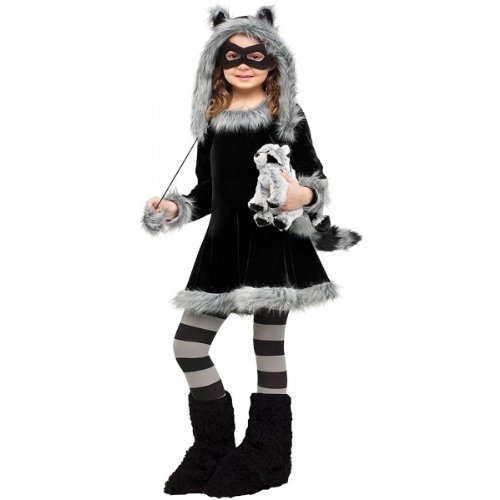 Product Cover Fun World Sweet Raccoon Costume, Medium 8 - 10, Black