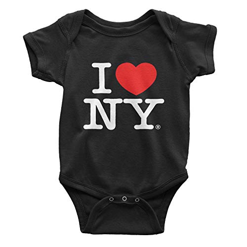 Product Cover I Love NY New York Baby Infant Screen Printed Heart Bodysuit Black Small 0-6