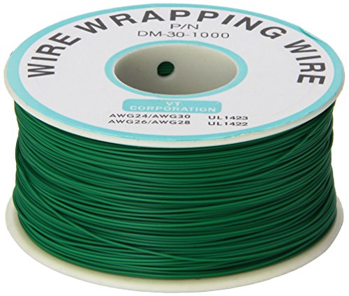 Product Cover uxcellPCB Solder Green Flexible 0.25mm Dia Copper Wire 30AWG Wrapping Wrap 1000Ft