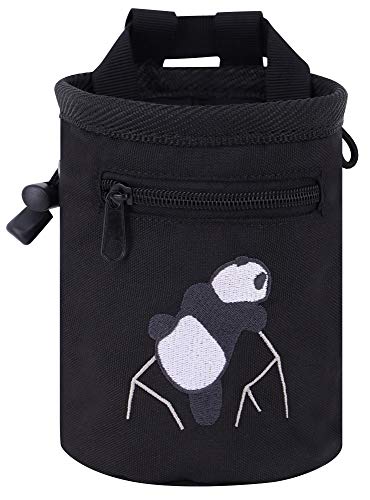 Product Cover AMC Rock Climbing Panda Compact Chalk Bag with Adjustable Belt, Black