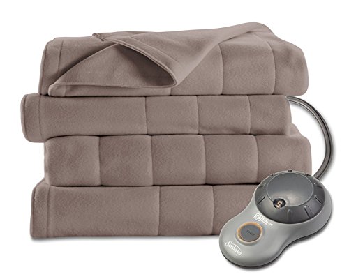 Product Cover Sunbeam Quilted Fleece Heated Blanket, Queen, Mushroom, BSF9GQS-R772-13A00