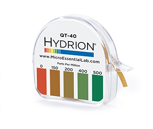 Product Cover Hydrion QT-40 Quaternary Sanitizer Test Tape 15 feet Roll Quat Color Chart  0-500 ppm Range