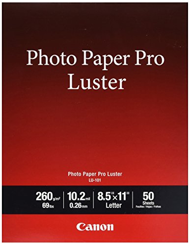 Product Cover Canon Pro Luster Inkjet Photo Paper, 8.5-Inch X 11-Inch, White, 50 Sheets/Pack