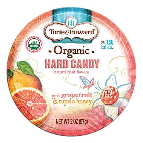 Product Cover Torie and Howard Organic Hard Candy Tin, Pink Grapefruit and Tupelo Honey, 2 Ounce