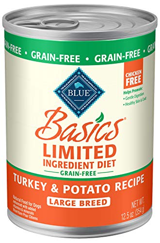 Product Cover Large Breed Turkey & Potato , 12.5 oz : BLUE Basics Limited Ingredient Diet Grain Free Wet Dog Food