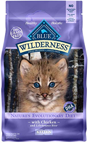 Product Cover Blue Buffalo Wilderness High Protein Grain Free, Natural Kitten Dry Cat Food, Chicken 2-Lb