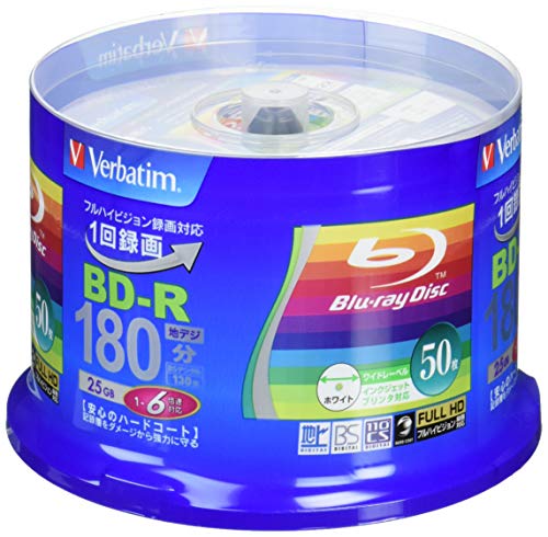 Product Cover 50 Verbatim Blu Ray 25 Gb Bd-r Single Layer 6X Speed Original Spindle Printable Blueray