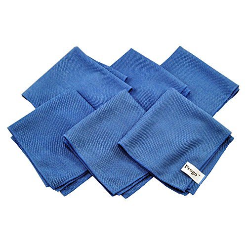 Product Cover Progo Ultra Absorbent Microfiber Cleaning Cloths for LCD/LED TV Laptop Computer Screen iPhone iPad and more. (6 Pack)