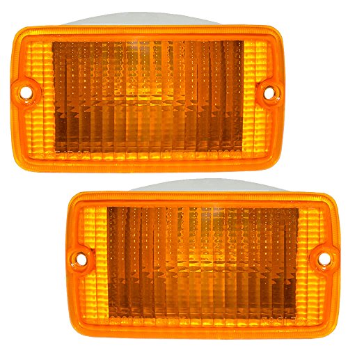 Product Cover Driver and Passenger Park Signal Front Marker Lights Lamps Lenses Replacement for Jeep SUV 55157033AA 55156488AB AutoAndArt