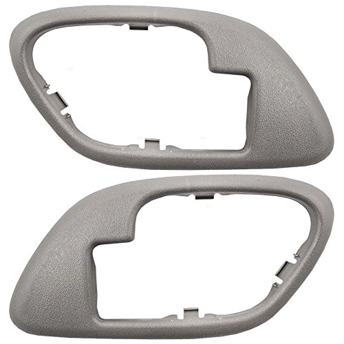 Product Cover Inside Inner Gray Door Handle Trim Bezels Pair Set Replacement for Cadillac SUV Chevrolet GMC Pickup Truck 15708079 15708080