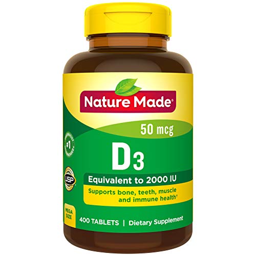 Product Cover Nature Made Vitamin D3 2000 IU (50 mcg) Tablets, 400 Count for Bone Health† (Packaging May Vary)