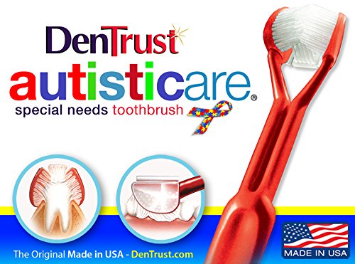 Product Cover 6 Pack : DENTRUST 3- Sided Special Needs Toothbrush : Fun and Easy: Complete Oral Care