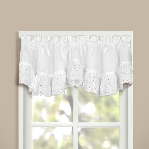 Product Cover United Curtain Vienna Lace Double Crescent Valance, 60 by 15-Inch, White