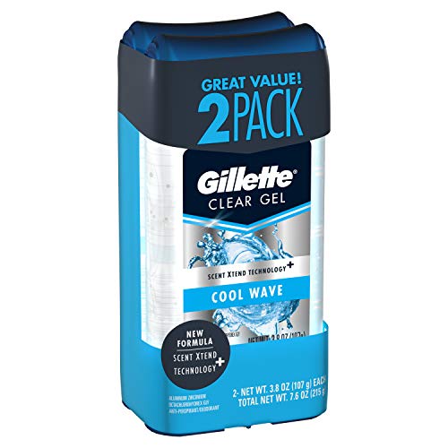 Product Cover Gillette Cool Wave Clear Gel Men's Antiperspirant and Deodorant 3.8 oz each 2-Pack  Packaging may Vary