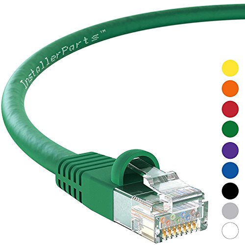 Product Cover InstallerParts 75 Ft Cat 5E Molded Snagless Patch Cable Green - Professional Series - 50 Micron Gold Plated RJ45 Connectors - Data Network