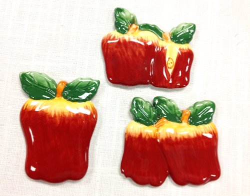 Product Cover Tuscan Hand Painted Set of 3 Assorted Apple Magnets 3-3/4