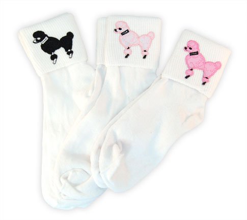 Product Cover Hip Hop 50s Shop Girls Bobby Socks W/Poodle Applique for Children and Toddlers