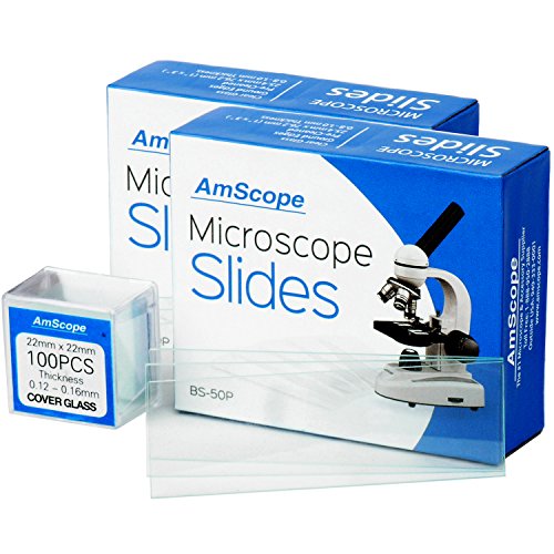 Product Cover Microscope Slides, 100 Blank Slides with 100 Cover Glass