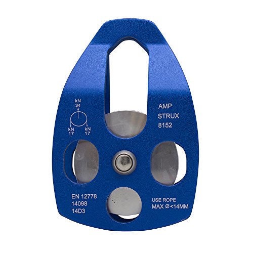 Product Cover Fusion Climb Strux Aluminum Rescue Side Swing Pulley Blue 34KN