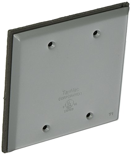 Product Cover TayMac BC200S Weatherproof Metallic Device Cover, Blank, Two Gang, Gray