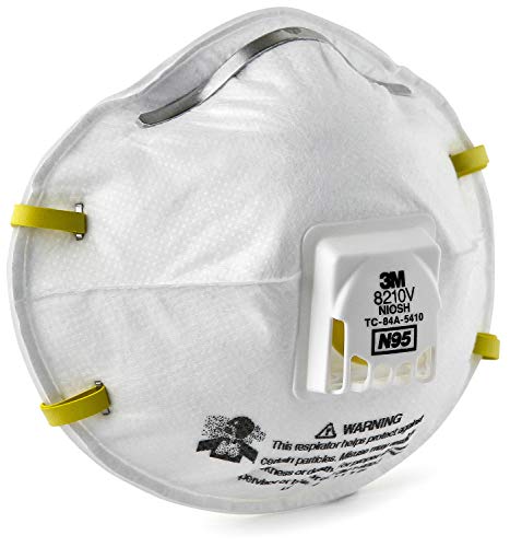 Product Cover 3M 8210V Particulate Respirator with Cool Flow Valve, Grinding, Sanding, Sawing, Sweeping, Woodworking, Dust, 10/Box