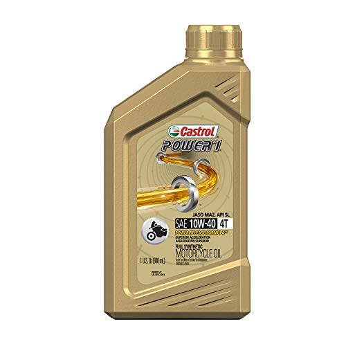 Product Cover Castrol 06112 POWER 1 4T 10W-40 Synthetic Motorcycle Oil, 1 Quart Bottle, 6 Pack