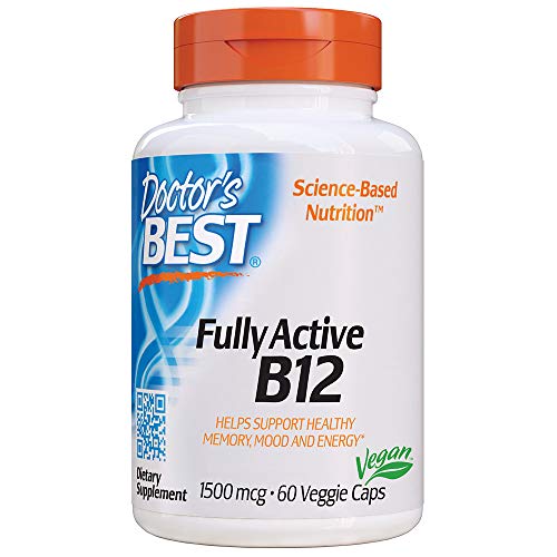 Product Cover Doctor's Best Fully Active B12 1500 mcg, Non-GMO, Vegan, Gluten Free, Supports Healthy Memory, Mood and Circulation, 60 Veggie Caps