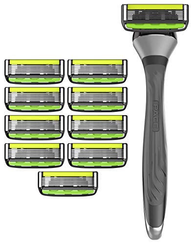 Product Cover Dorco Pace 6 Pro - Six Blade Razor System with Trimmer - 10 Pack (1 Handle + 10 Cartridges)