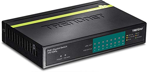 Product Cover TRENDnet 8-Port Gigabit PoE+ Switch, TPE-TG80G, 8 x Gigabit PoE+ Ports, 123 W PoE Power Budget, 16 Gbps Switching Capacity, Desktop Switch, Ethernet Network Switch, Metal, Lifetime Protection