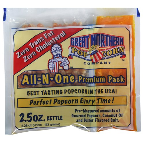Product Cover 4098 Great Northern Popcorn Bulk Case (80) of 2.5 Ounce Premium Quality Popcorn Portion Packs 2 1/2oz