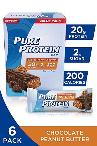 Product Cover Pure Protein Bars, High Protein, Nutritious Snacks to Support Energy, Low Sugar, Gluten Free, Chocolate Peanut Butter, 1.76oz, 6 Pack
