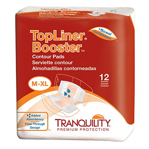 Product Cover Tranquility TopLiner Disposable Absorbent Booster Contour Pads for Bowel Incontinence - Contour (21.5