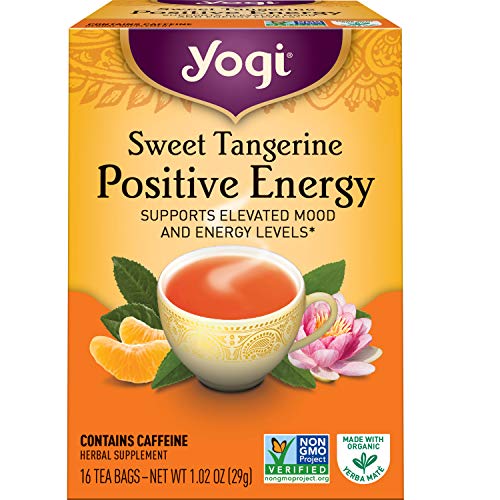 Product Cover Yogi Tea - Sweet Tangerine Positive Energy - Supports Elevated Mood and Energy Levels - 6 Pack, 96 Tea Bags Total