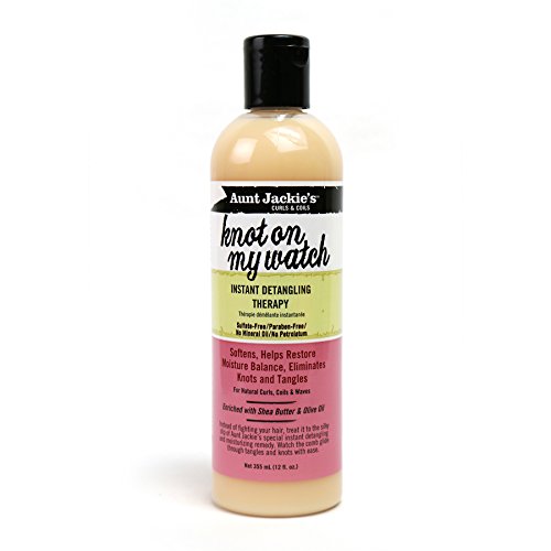 Product Cover Aunt Jackie's Knot On My Watch, Instant Leave-in Detangling Therapy, Great for Hard to Manage Hair, Enriched with Shea Butter and Olive Oil, 12 Ounce Bottle