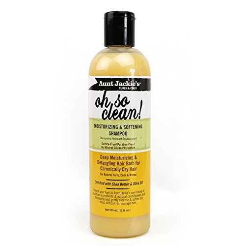 Product Cover Aunt Jackie's Oh So Clean Lather-rich Deep Moisturizing Shampoo, Revives Fragile, Dry Hair, Enriched with Coconut Oil, Shea Butter and Extra Virgin Olive Oil, 12 Ounce Bottle