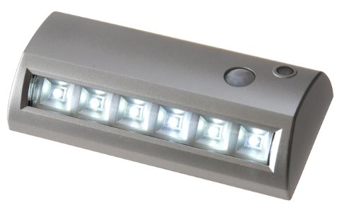 Product Cover Light It! By Fulcrum, 6-LED Wireless Motion Sensor Weatherproof Security Path Light, 6.8 Inch, Battery Operated, Silver