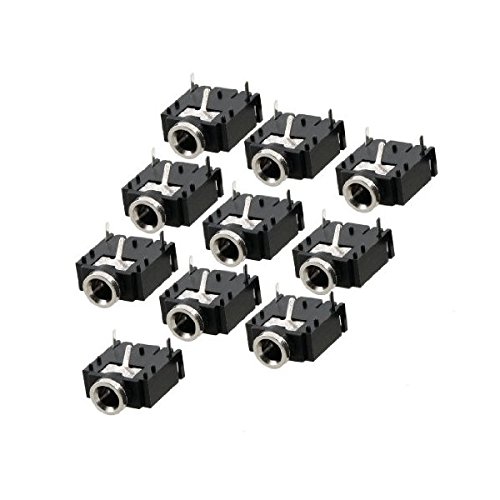 Product Cover uxcell a12062600ux0366 10 Pcs 3 Pin PCB Mount Female 3.5mm Stereo Jack Socket Connector Pack of 10