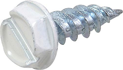 Product Cover White Painted Hex Washer-Head Self-Piercing Screws (#7 x 1/2