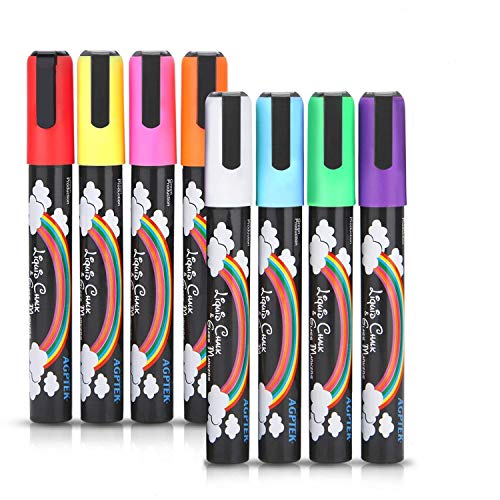 Product Cover AGPtek Fluorescent Marker Pen 8 Colors/set for LED Writing Menu Board