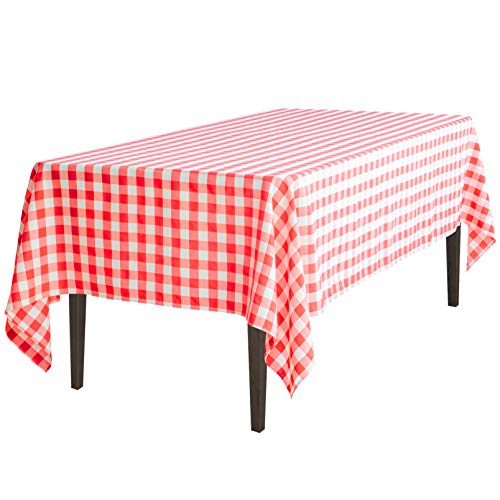 Product Cover LinenTablecloth 60 x 102-Inch Rectangular Tablecloth Red & White Checker