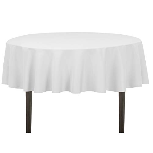 Product Cover LinenTablecloth 70-Inch Round Polyester Tablecloth White