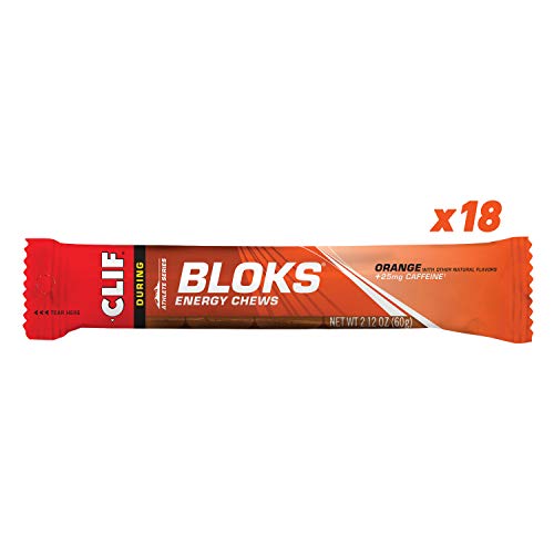 Product Cover Clif BLOKS - Energy Chews - Orange Flavor - 25mg Caffeine (2.1 Ounce Packet, 18 Count)